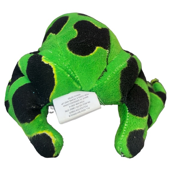 Adventure Planet Green And Black Poison Dart Frog Realistic Plush 8” Inches - Picture 6 of 9
